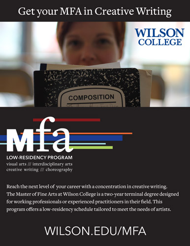 Screenshot of Wilson College MFA in Creative Writing's flyer for the NewPages 2023 eLitPak