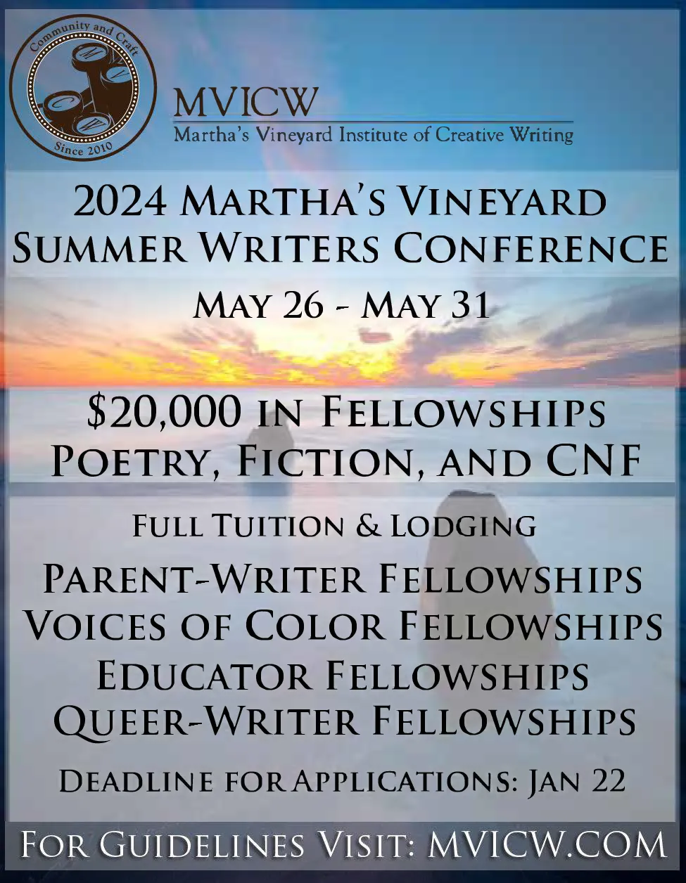 Martha's Vineyard Summer Writers Conference 2024 Fellowships
