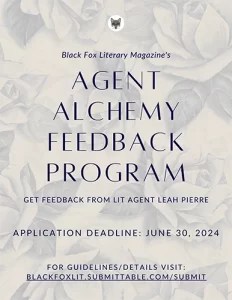 image of Black Fox Literary Magazine's Literary Agent Feedback opportunity flyer