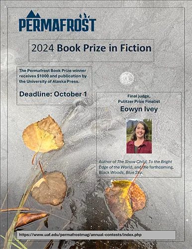 screenshot of the 2024 Permafrost Book Prize in Fiction flyer