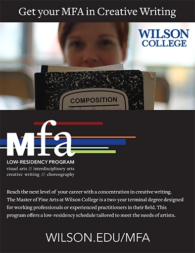 Screenshot of Wilson College MFA program's fall enrollment flyer