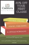 screenshot of Caesura Poetry Workshops 50% First Class flyer