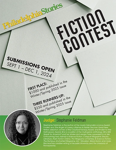 Screenshot of the 2024 Philadelphia Stories Fiction Contest flyer