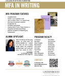 screenshot of Lindenwood University MFA in Writing flyer