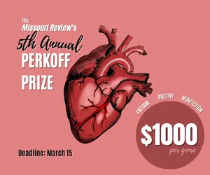 banner ad for the 2025 Peroff Prize from Missouri Review